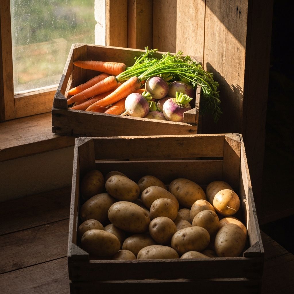 Rustic scene with fresh vegetables and natural light