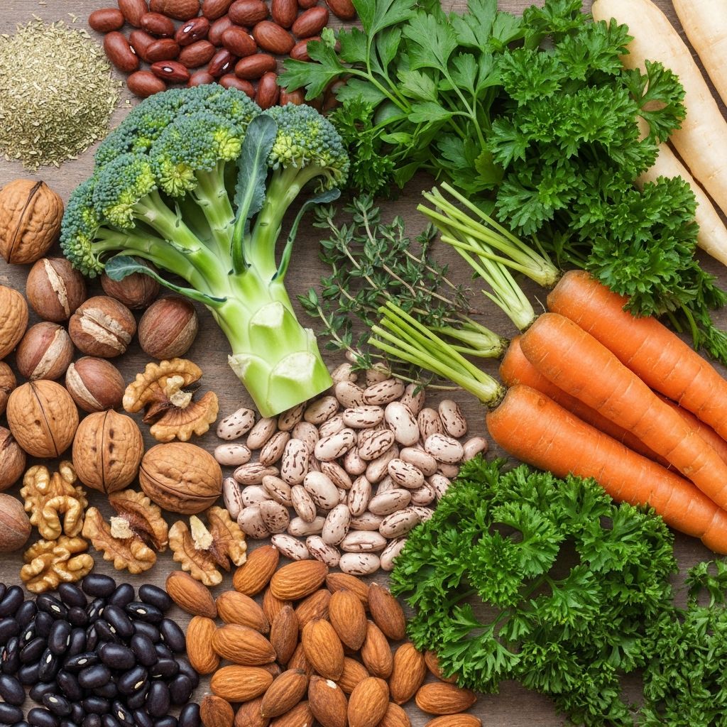 Raw unprocessed ingredients and textures